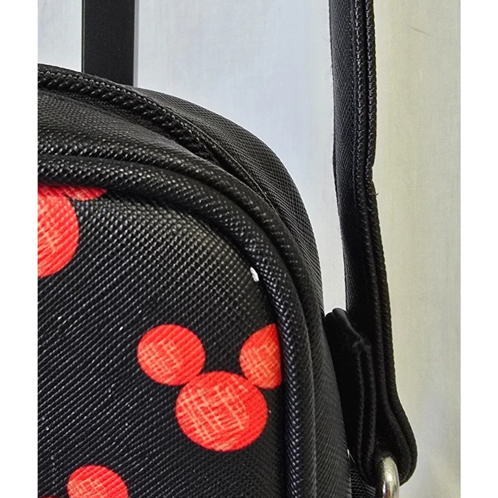 Disney Dani Mickey Mouse Pattern Crossbody Bag Black Red 4.5" x 2" x 8" - Picture 10 of 16